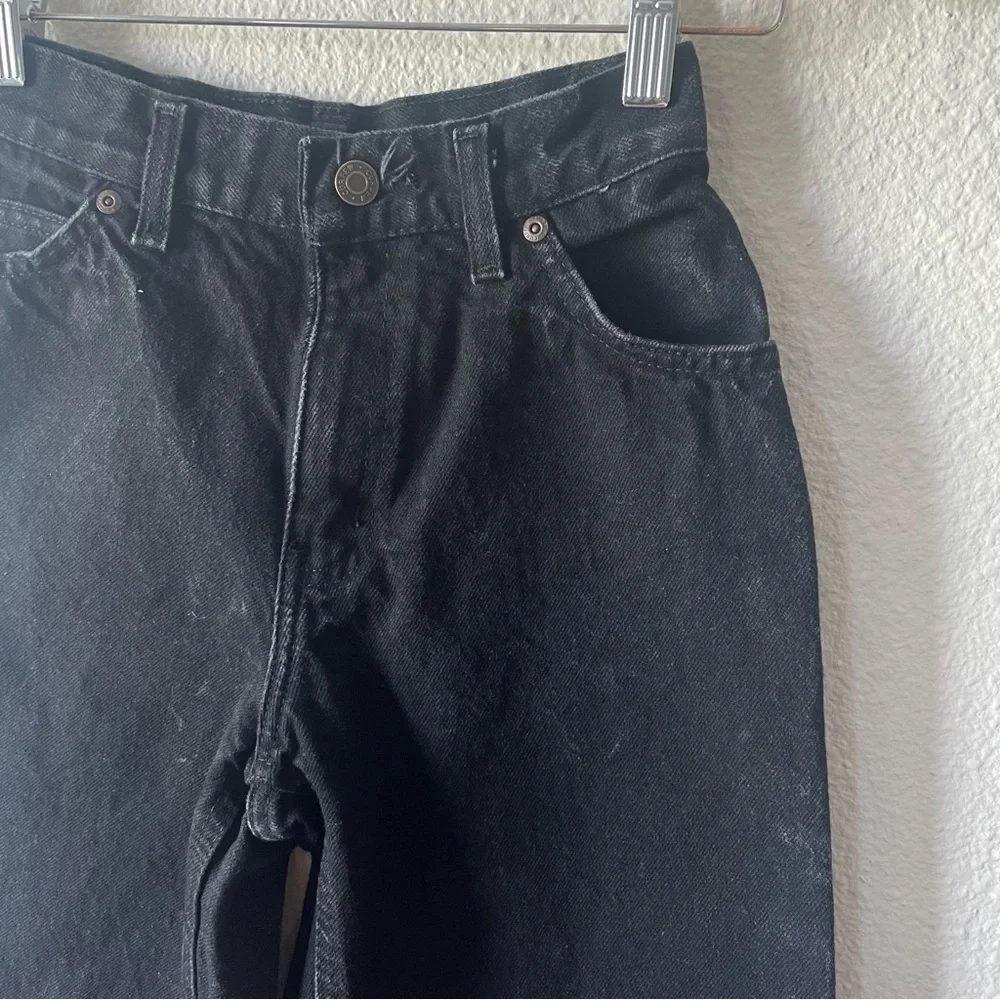 Vintage Curfew Tapered Jeans Girls 14 Slim (23x26) Black Distressed Cotton